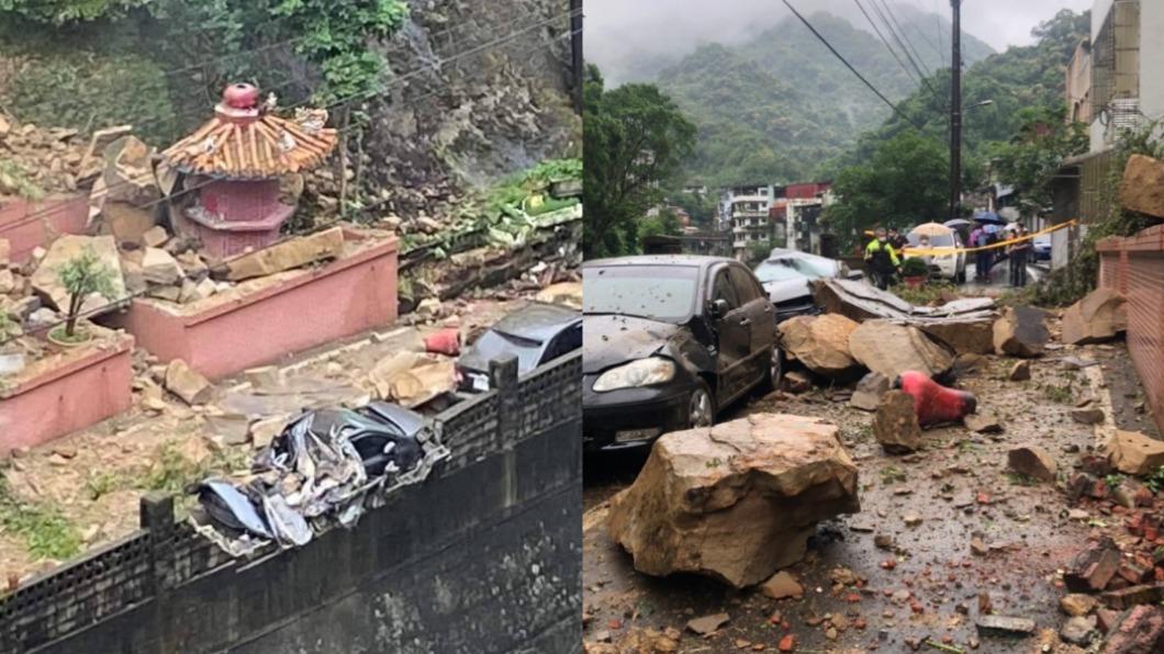 強降雨造成土石流。（圖／翻攝自記者爆料網、TVBS）