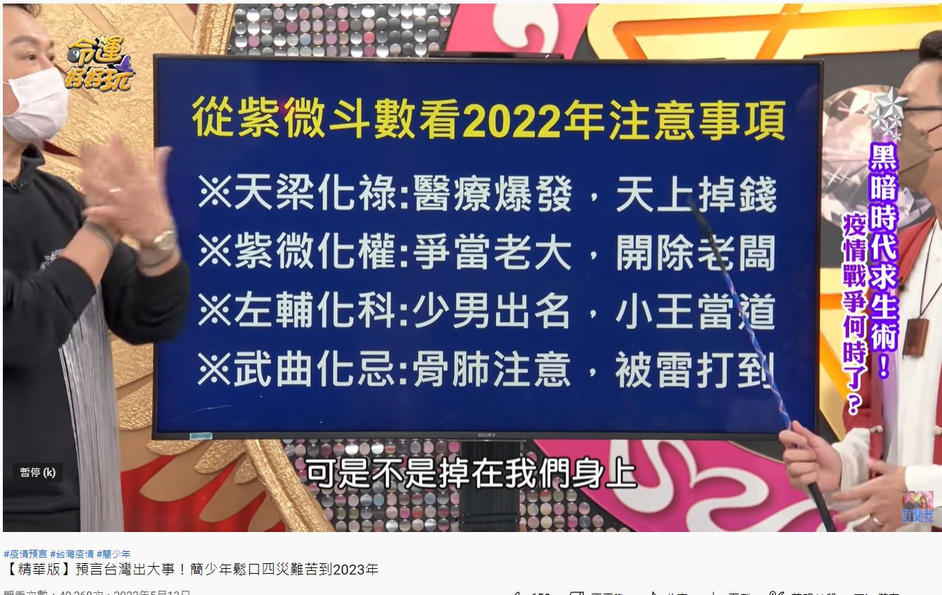 命理師預言今年會發生4大事情。(圖/翻攝自《命運好好玩》YouTube)