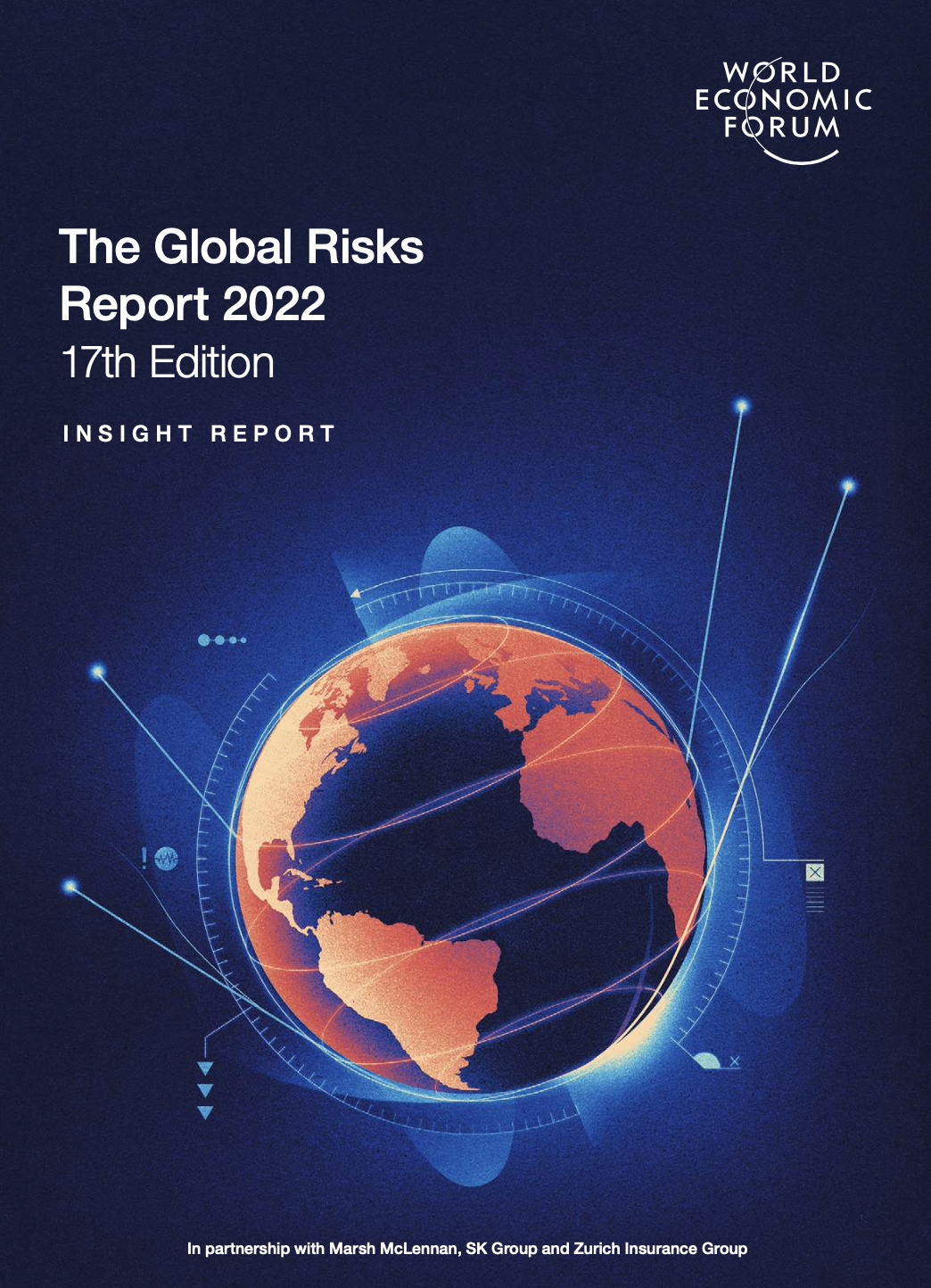 世界經濟論壇《2022全球風險報告》提到各國的太空競賽。(圖/翻攝自《2022全球風險報告》)
