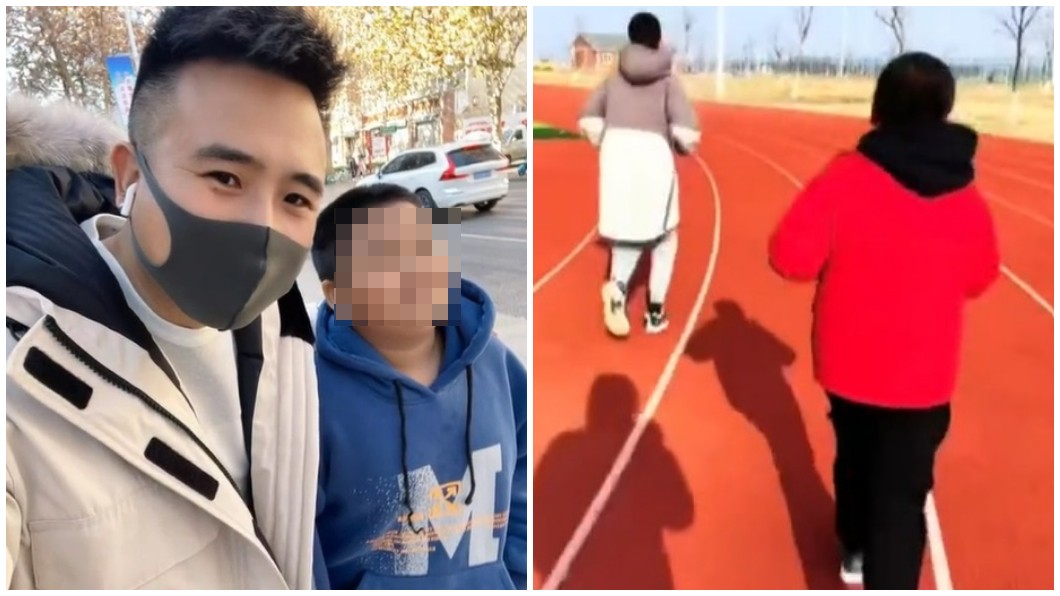 雖然小兒子還沒瘦下來但人父覺得自己要給孩子做榜樣。（圖／翻攝自網易新聞）