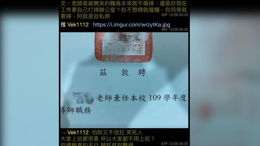 爆料網友曾公開秀出自己的導師聘任書。(圖/翻攝自PTT)