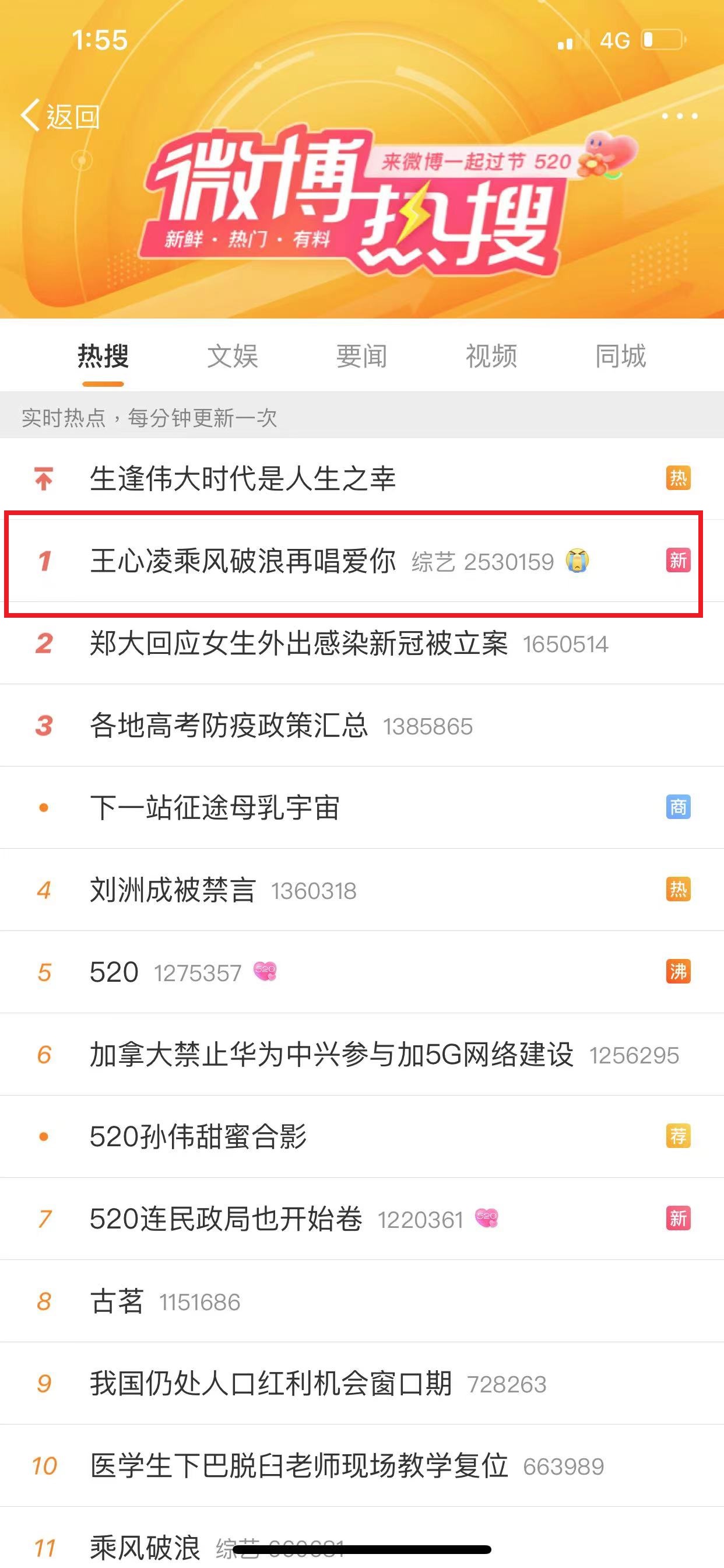 「王心凌乘風破浪再唱愛你」直衝微博熱搜第一。(圖/芒果TV提供)