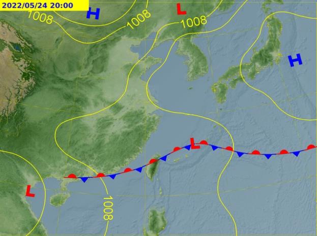 氣象局滯留鋒面預測。(圖/中央氣象局)