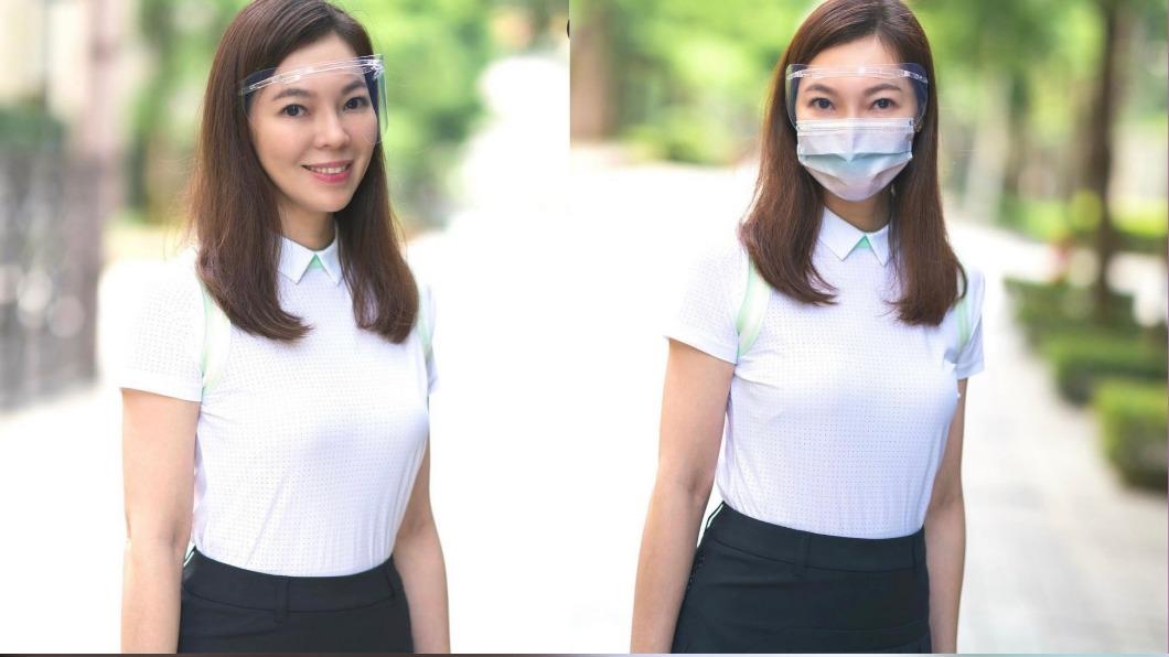 曾馨瑩戴防護面罩。(圖/翻攝自曾馨瑩IG)
