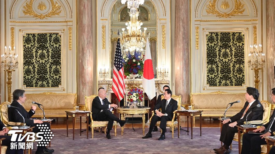 拜登在會中表明今日啟動「印太經濟架構」。(圖/達志影像歐新社)