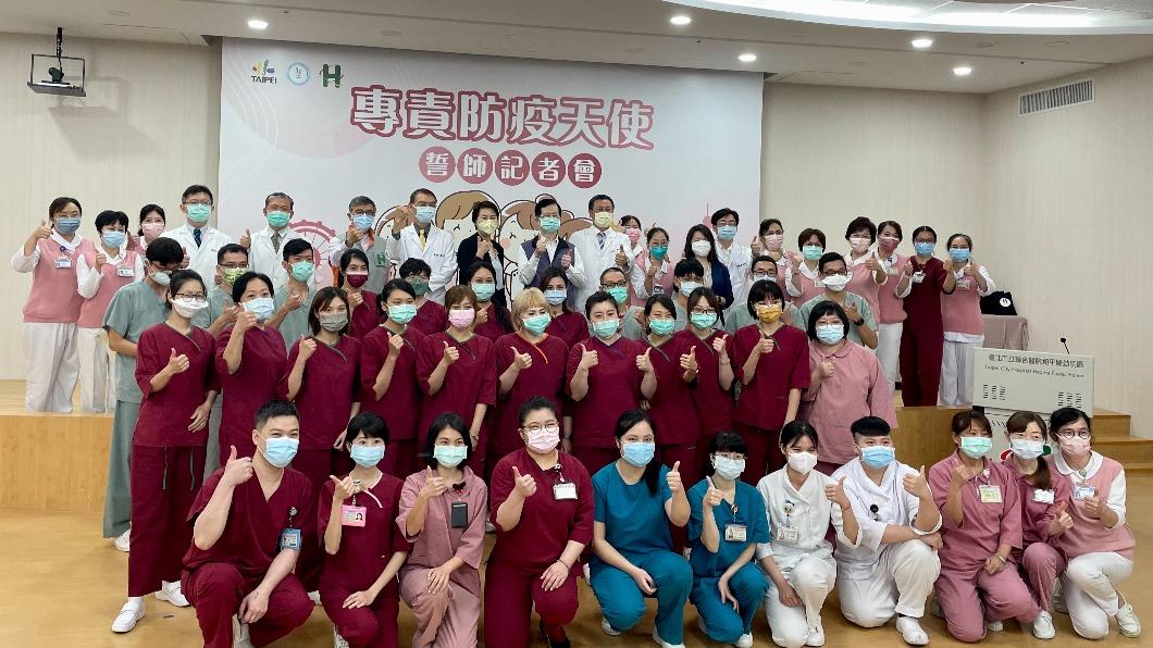 台北市副市長黃珊珊出席防疫專責天使誓師記者會。(圖/黃珊珊辦公室提供)