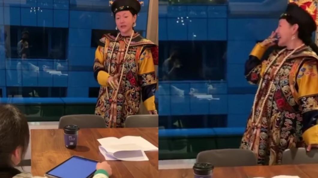 小S母后上身走向許老三。(圖/翻攝自小S臉書)