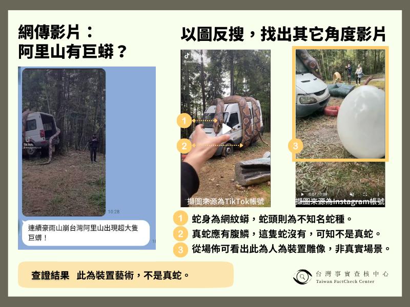 台灣事實查核中心證實消息是錯誤的。(圖/翻攝自台灣事實查核中心)