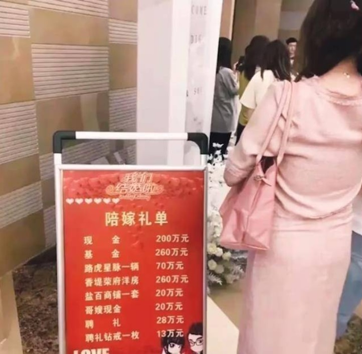 女方陪嫁清單列了8大項超過800萬人民幣。(圖/翻攝自YouTube)