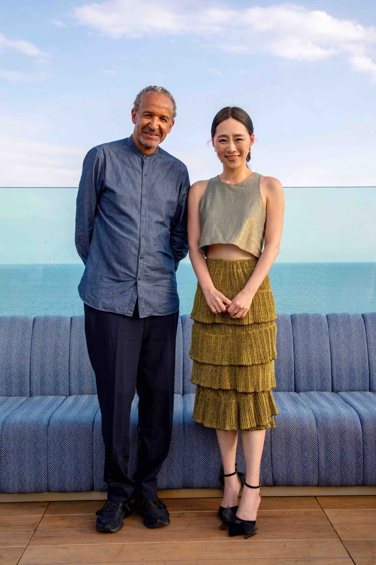 坎城名導Abderrahmane Sissako（左），宣布新片由吳可熙主演。（圖／CAA agency提供）。（圖／CAA agency提供）