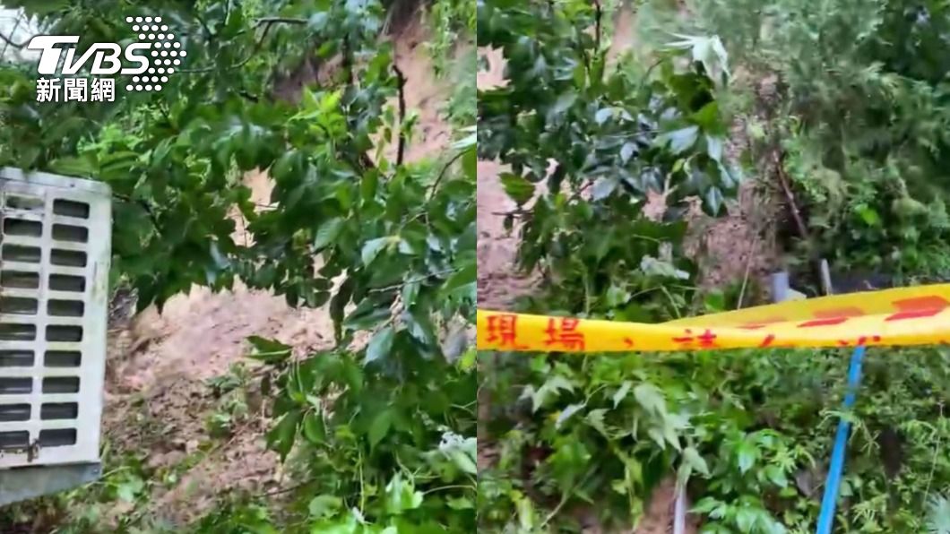 豪雨狂炸擋不住!萬芳醫院旁民宅土石滑落 大小石塊堆滿地