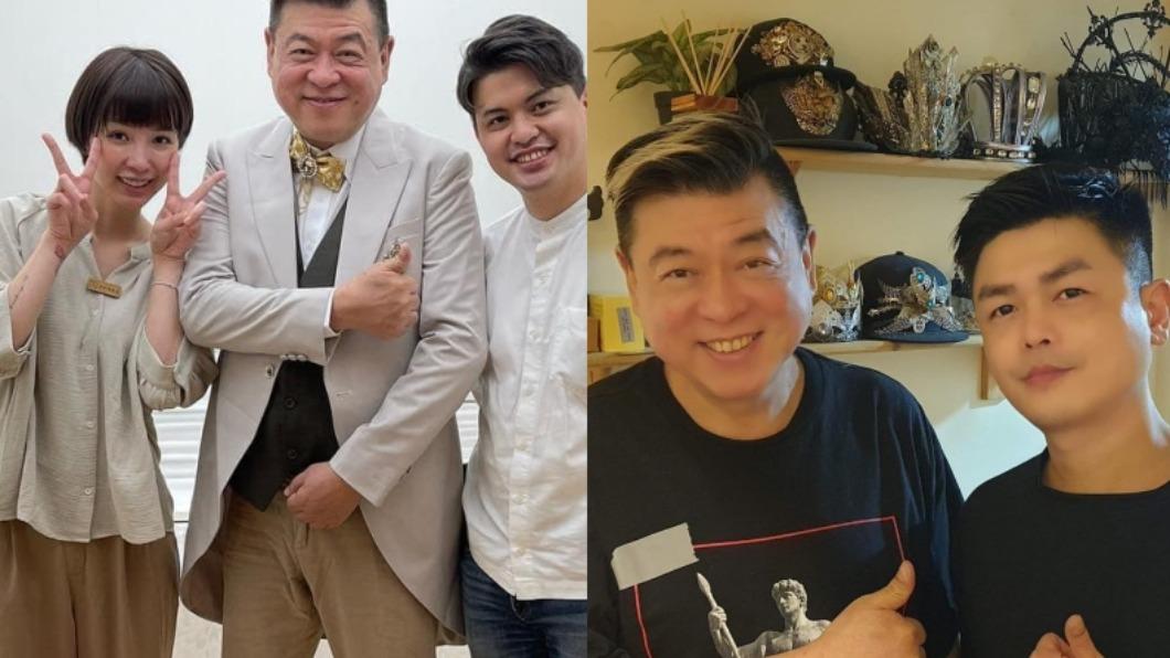 孫德榮與送行者許伊妃(左圖左)、小冬瓜(左圖右)拍片,接著拜訪手作職人Ben(右圖右)。(圖/孫德榮提供)