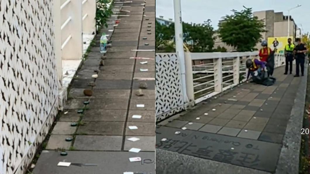 高雄石頭、瓶蓋卡位排隊。（圖／翻攝自吳銘賜臉書）