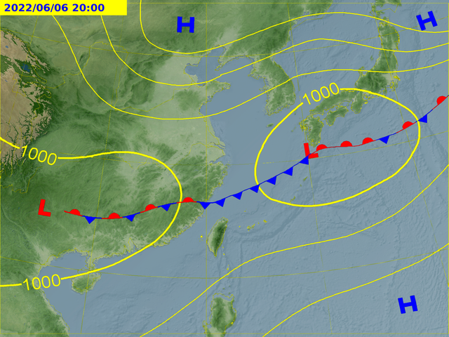 預估下週一又有另一波鋒面靠近。（圖／氣象局）