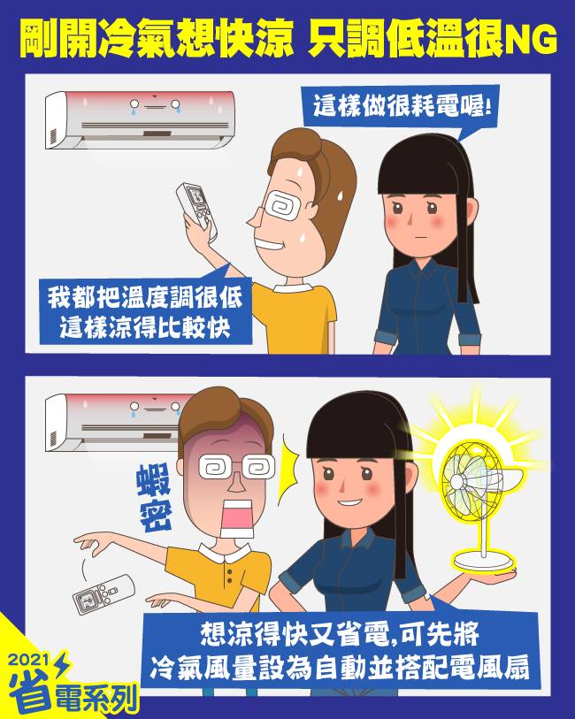 省電小撇步3，冷氣溫度別急著調低。（圖／翻攝自台灣電力公司官網）