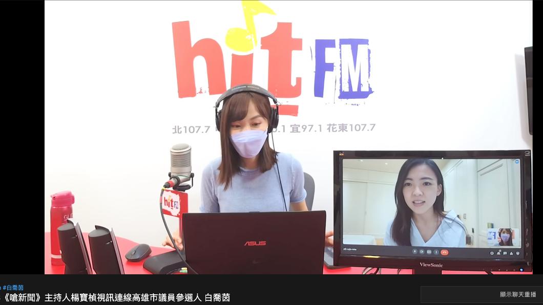 白喬茵上「嗆新聞」。(圖/翻攝自hitfm Youtube 頻道)