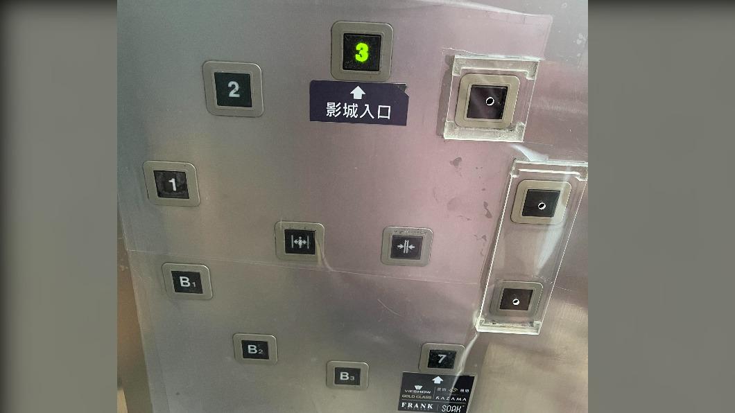 台中老虎城的電梯按鈕設計呈現圓形排列。（圖／翻攝自PTT）