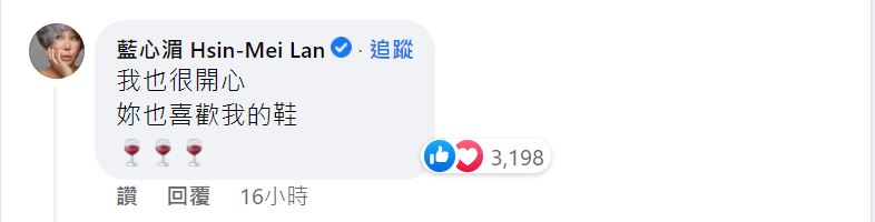藍心湄本人親自回應。（圖／翻攝自楊繡惠臉書）