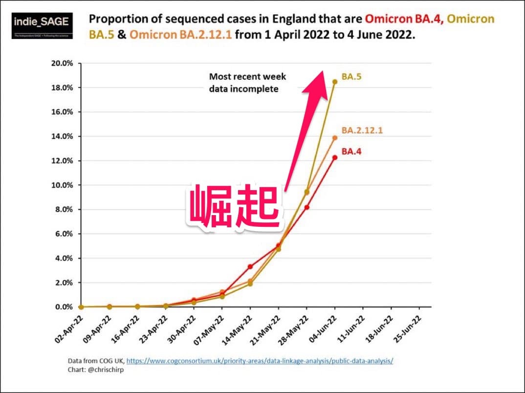黃軒醫師發文Omicron 5.0開始崛起。(圖/翻攝黃軒臉書)