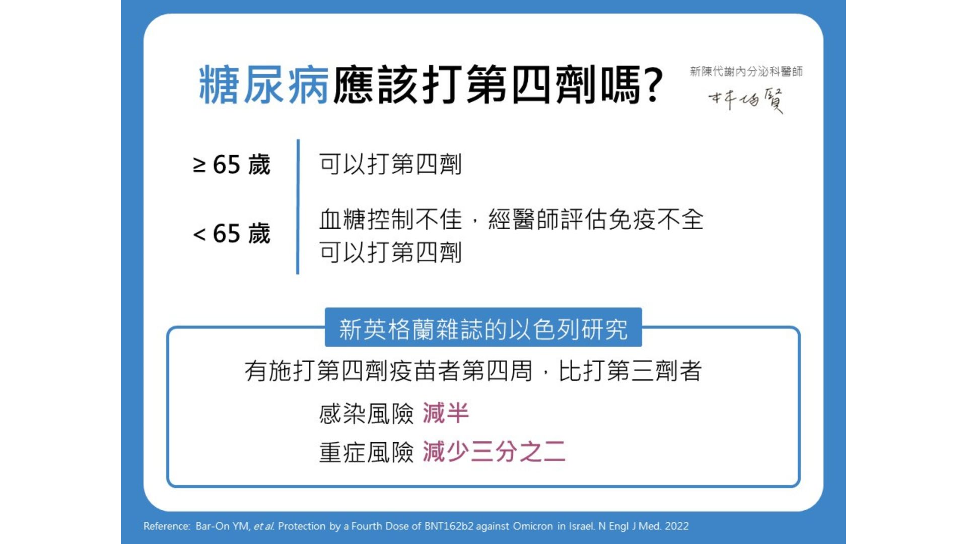 糖尿病應該打第四劑嗎？（圖／翻攝自林均賢醫師網站）