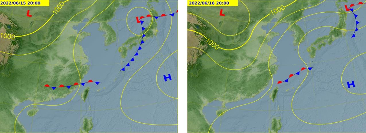 下波鋒面將在下週三、四接近台灣。(圖/中央氣象局)