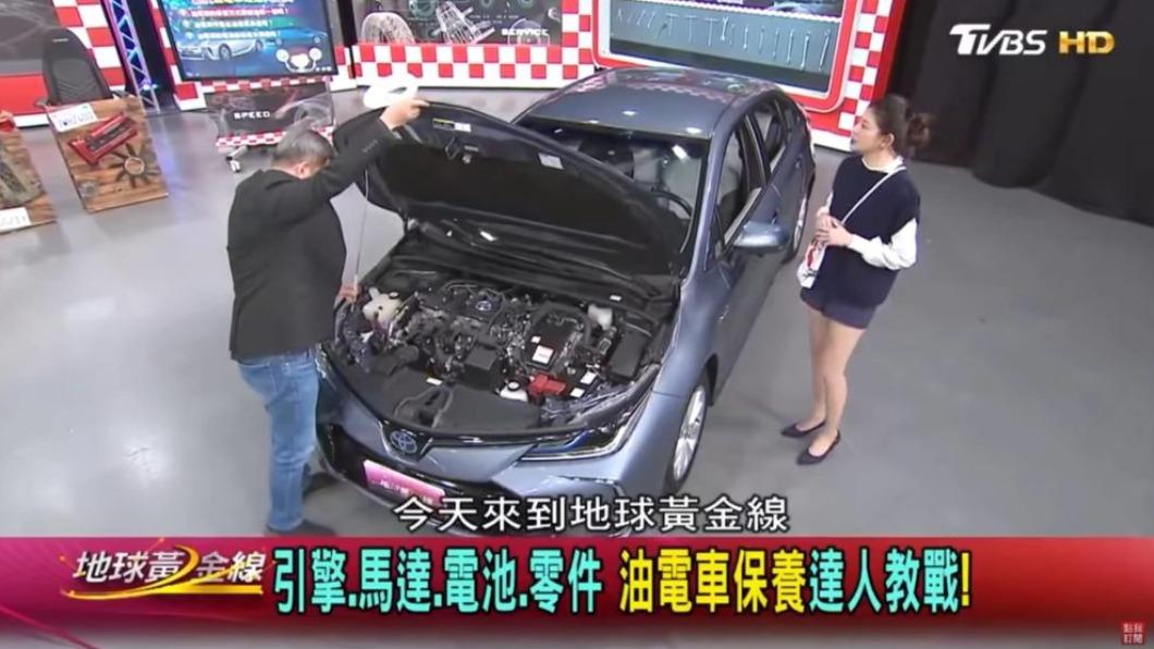 《地球黃金線》在節目現場以一輛Corolla Altis Hybrid為觀眾進行講解。(圖/地球黃金線)