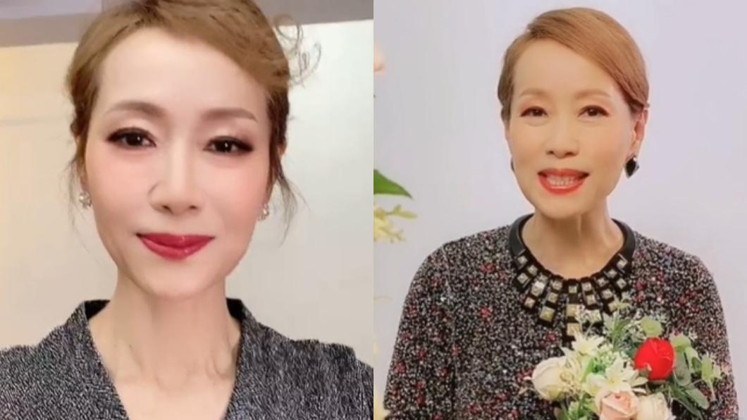 葉童白髮時和先前的模樣相差不少。（圖／翻攝自葉童抖音）