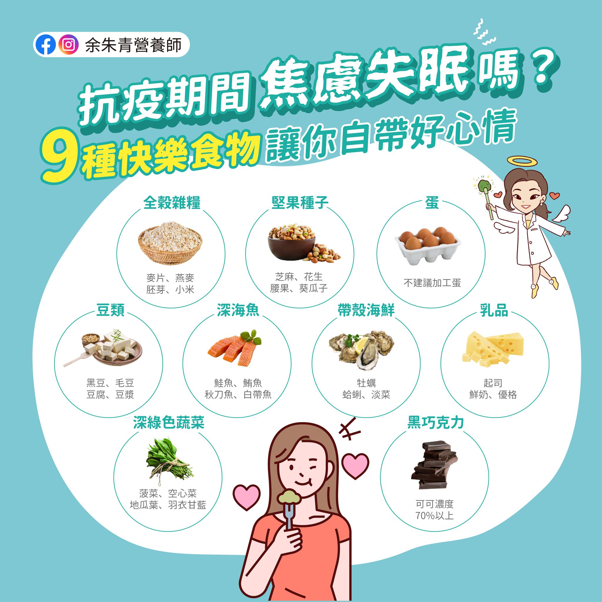 余朱青分享「9種食物」能增加血清素的產生。(圖/翻攝自余朱青臉書)