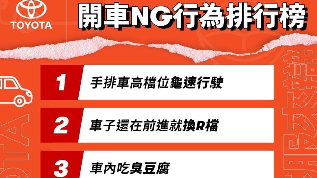 Toyota公布開出NG行為排行榜。（圖／翻攝自TOYOTA IG）
