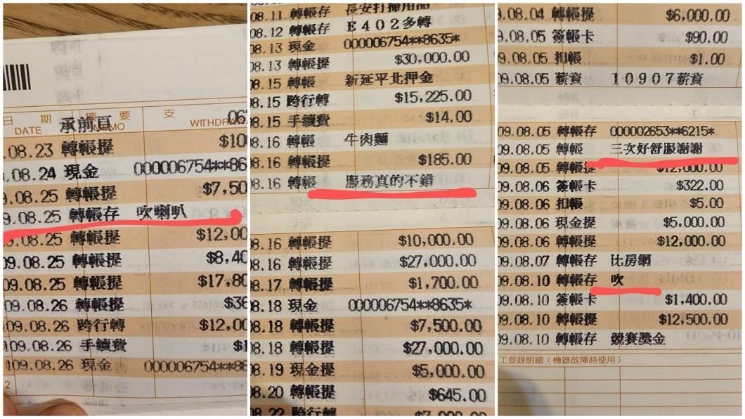 損友用網銀轉帳還款惡搞備註。(圖/爆廢公社)