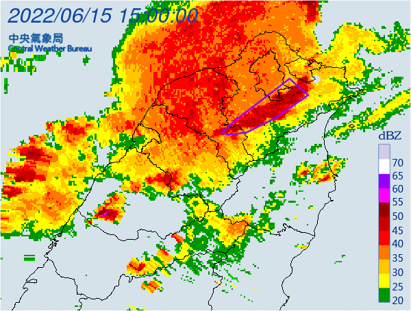 台北市、新北市、桃園市發布大雷雨即時訊息。(圖/氣象局)