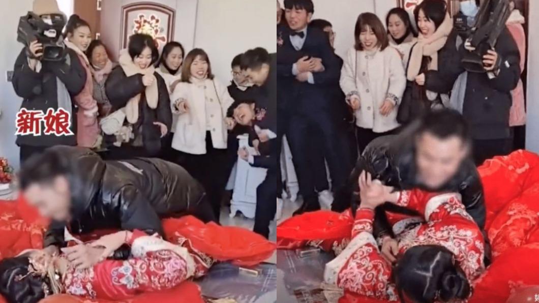 變態婚鬧又來！新娘遭男賓客趴身猥褻　新郎目睹只能乾笑