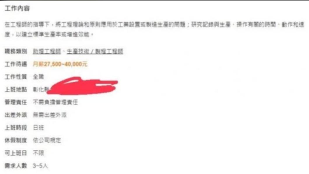 網友發現原PO附圖的工作內容只是「助工」。(圖/翻攝自Dcard)