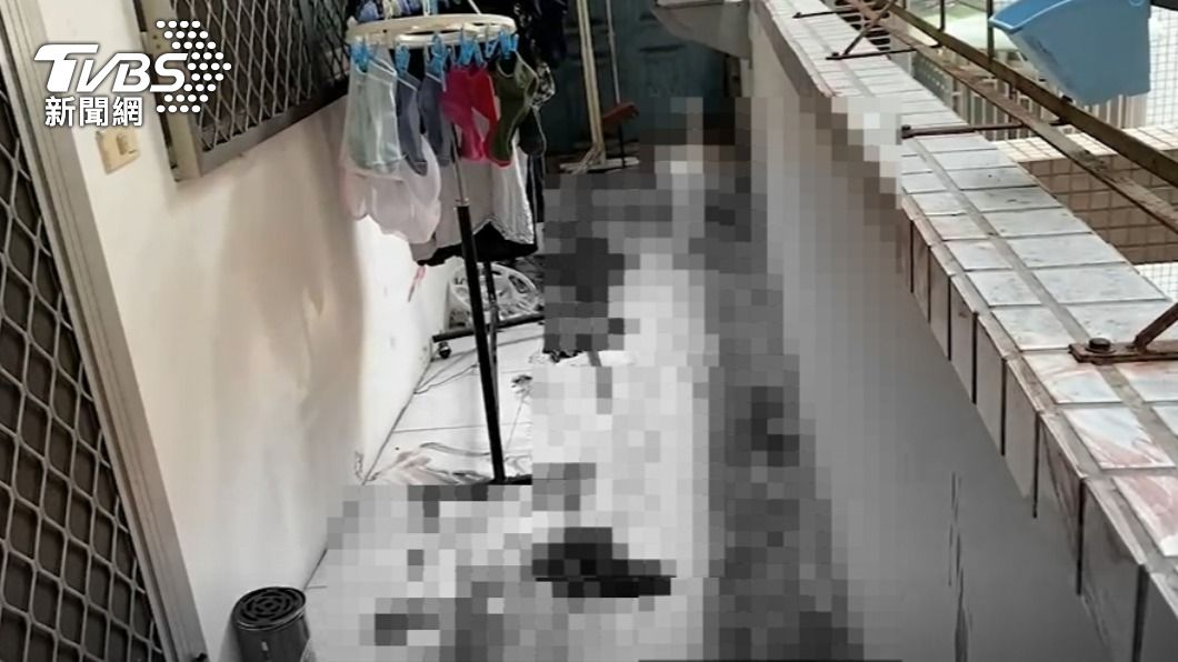 陽台都是血。(圖/TVBS)