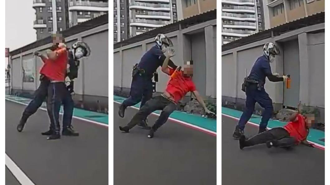 推開酒測拔腿開溜! 警街頭狂追百米「一拳撂倒」酒駕男