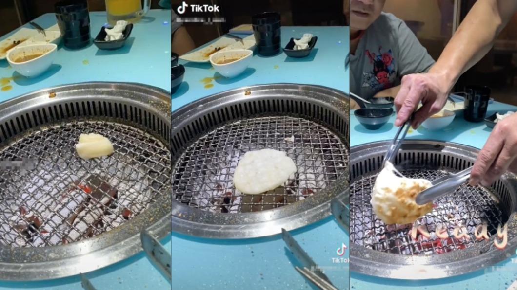 網友分享店員的烤麻糬撇步。（圖／翻攝自@candice_l_wen抖音）