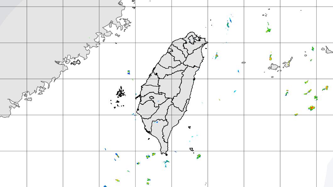 中央氣象局發布今晨7:10雷達回波圖,無降水回波、無降雨。(圖/氣象局提供)