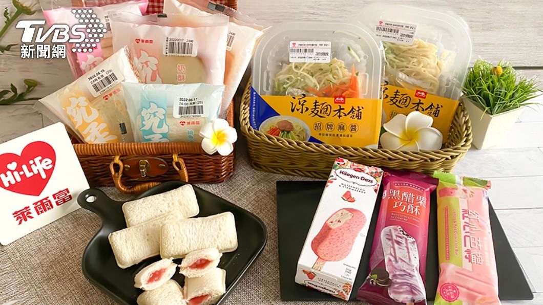 萊爾富推出精選吐司、涼麵以及冰品等消暑輕食優惠。（圖／業者提供）