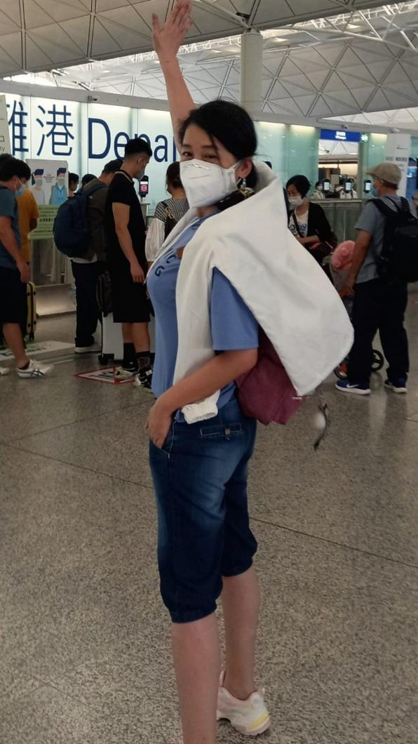劉珊玲離開香港回台灣。(圖/翻攝自劉珊玲臉書)