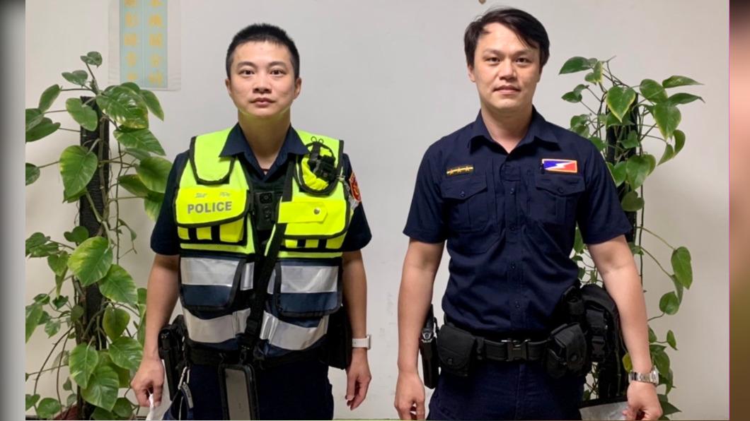 臺北市保安警察大隊第二中隊警員蔡葉闔、余明展等2人(由左至右)