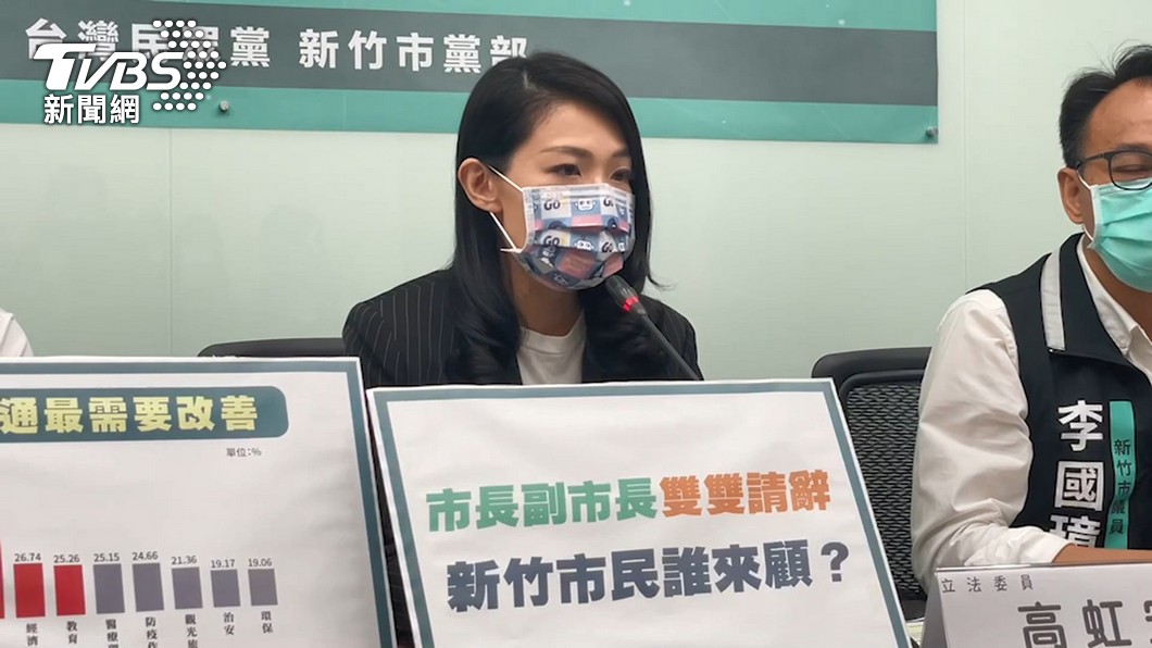 高虹安日前批林智堅、沈慧虹雙辭,讓竹市市民成孤兒。(圖/TVBS)