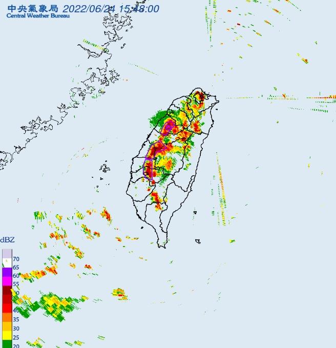 氣象局發布大雷雨即時訊息。（圖／中央氣象局）