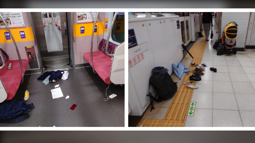 東京地鐵男子失控咆哮!民眾嚇瘋逃竄 包包、鞋子散滿地
