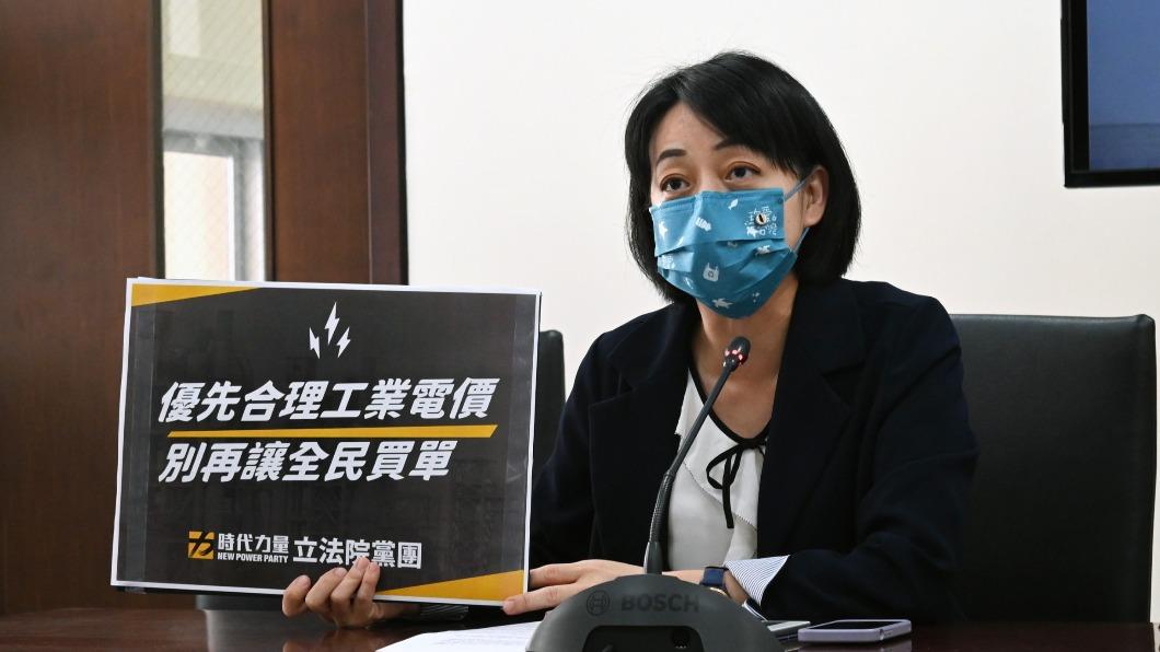 時代力量立法院黨團今天召開「電價調整不應全民買單 三大原則穩定民生」記者會，提出三大原則呼籲，圖為立委王婉諭。（圖／時代力量黨團提供）