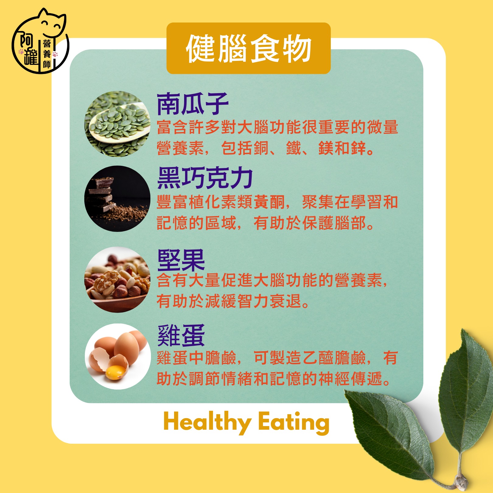 健腦食物-2。(圖/翻攝自阿罐營養師臉書)