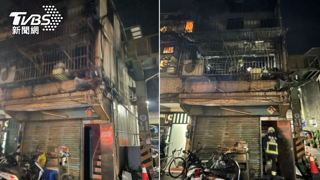 三重區大同南路一處老舊住宅發生嚴重火警。(圖/TVBS)