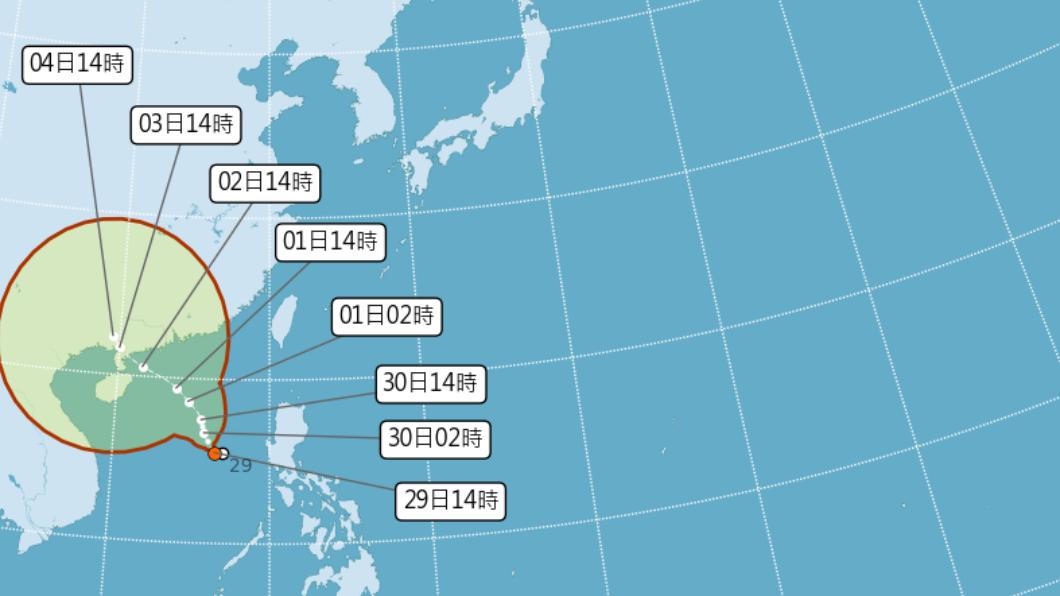 熱帶性低氣壓路徑圖曝光。（圖／氣象局）