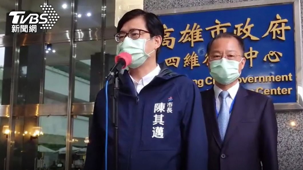 陳其邁下午和黃明昭出面受訪。(圖/TVBS)