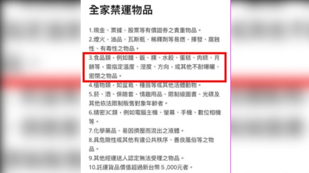 網友貼出超商禁運注意事項。（圖／翻攝自爆料公社公開版臉書）