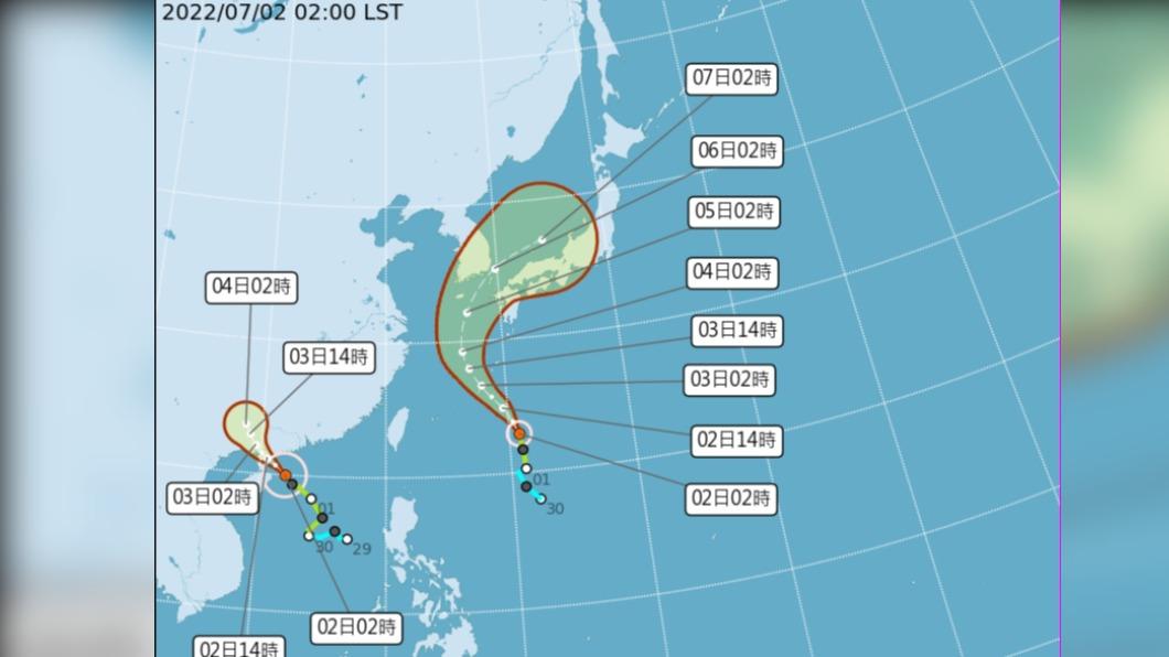 雙颱夾擊!週末受外圍環流侵擾 慎防短延時強降雨